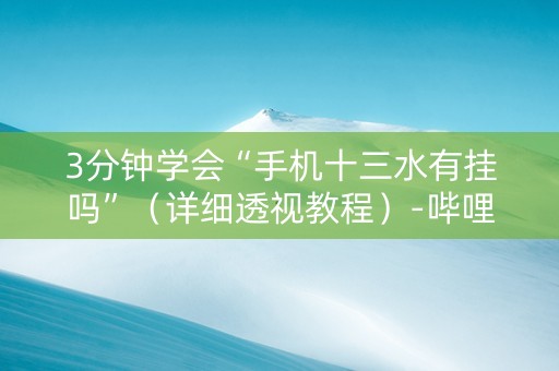 3分钟学会“手机十三水有挂吗”（详细透视教程）-哔哩哔哩