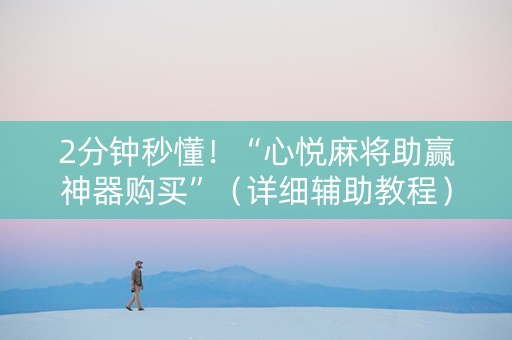 2分钟秒懂！“心悦麻将助赢神器购买”（详细辅助教程）-哔哩哔哩
