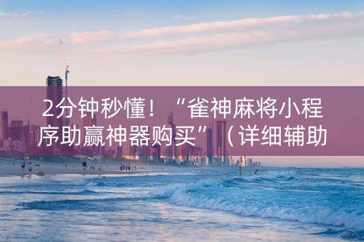 2分钟秒懂！“雀神麻将小程序助赢神器购买”（详细辅助教程）-哔哩哔哩