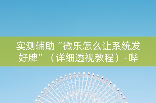 实测辅助“微乐怎么让系统发好牌”（详细透视教程）-哔哩哔哩