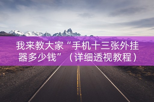 我来教大家“手机十三张外挂器多少钱”（详细透视教程）-哔哩哔哩