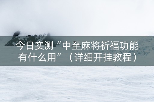 今日实测“中至麻将祈福功能有什么用”（详细开挂教程）-哔哩哔哩