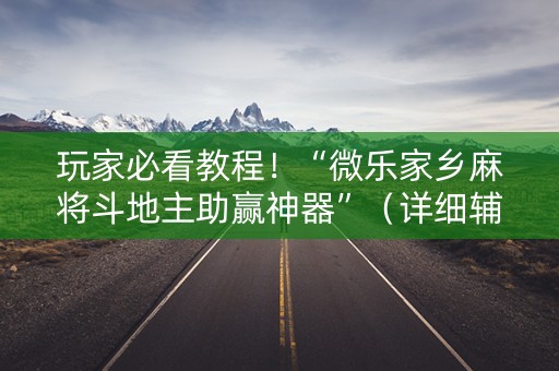 玩家必看教程！“微乐家乡麻将斗地主助赢神器”（详细辅助教程）-哔哩哔哩