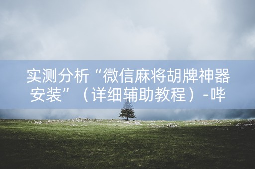 实测分析“微信麻将胡牌神器安装”（详细辅助教程）-哔哩哔哩