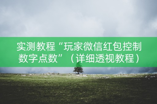 实测教程“玩家微信红包控制数字点数”（详细透视教程）-哔哩哔哩