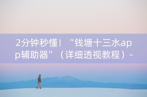 2分钟秒懂！“钱塘十三水app辅助器”（详细透视教程）-哔哩哔哩