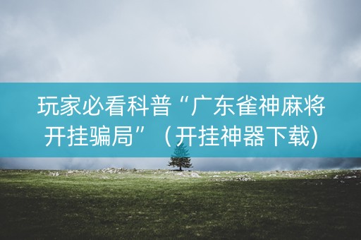 玩家必看科普“广东雀神麻将开挂骗局”（开挂神器下载)