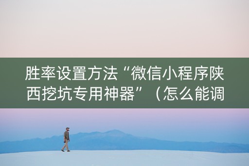 胜率设置方法“微信小程序陕西挖坑专用神器”（怎么能调好牌)