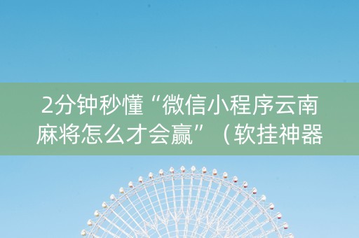 2分钟秒懂“微信小程序云南麻将怎么才会赢”（软挂神器)