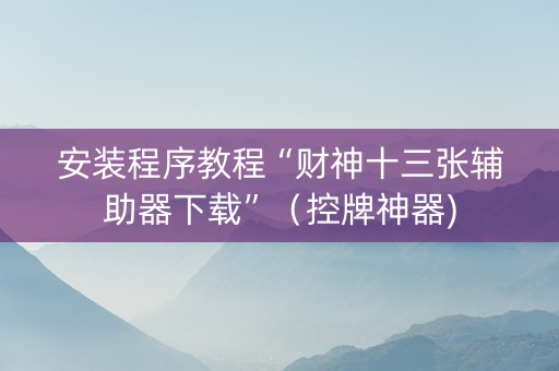安装程序教程“财神十三张辅助器下载”（控牌神器)
