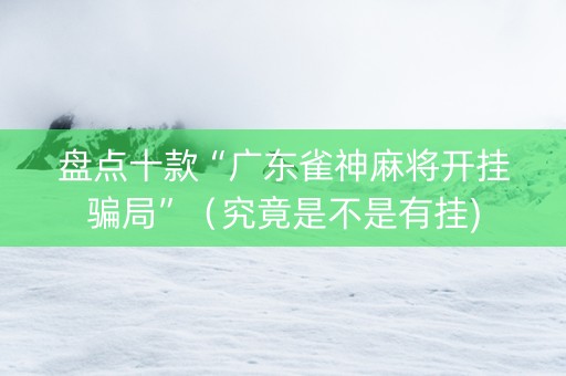 盘点十款“广东雀神麻将开挂骗局”（究竟是不是有挂)