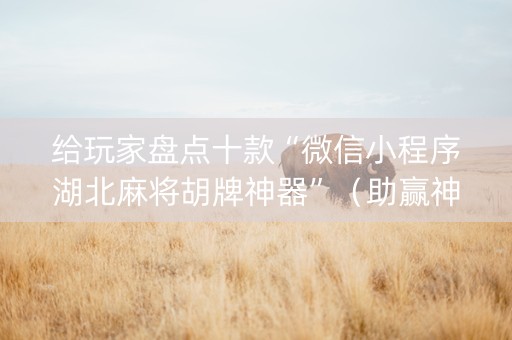 给玩家盘点十款“微信小程序湖北麻将胡牌神器”（助赢神器)