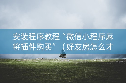 安装程序教程“微信小程序麻将插件购买”（好友房怎么才能赢)