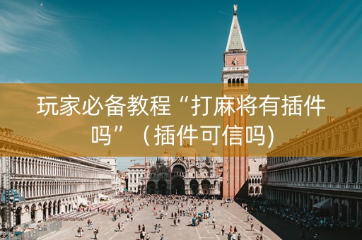 玩家必备教程“打麻将有插件吗”（插件可信吗)