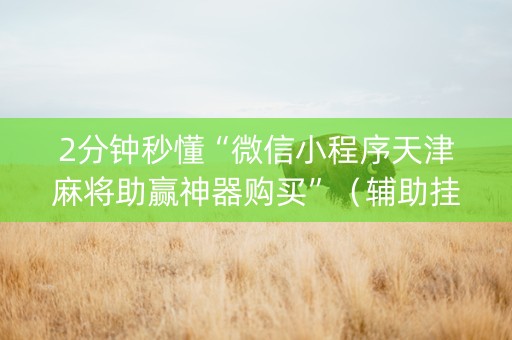 2分钟秒懂“微信小程序天津麻将助赢神器购买”（辅助挂发牌规律)