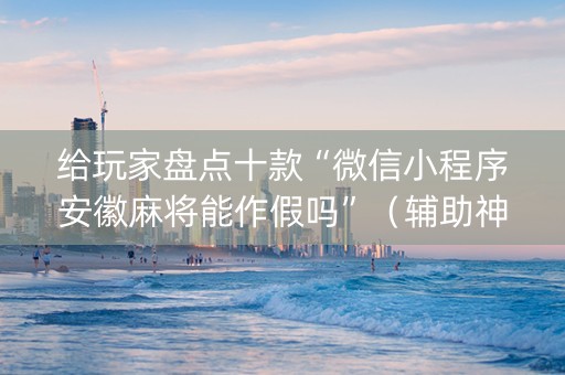 给玩家盘点十款“微信小程序安徽麻将能作假吗”（辅助神器免费)
