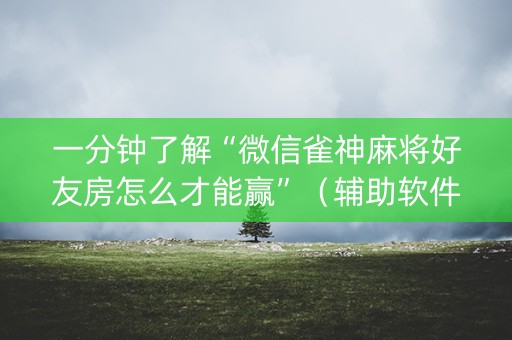 一分钟了解“微信雀神麻将好友房怎么才能赢”（辅助软件)