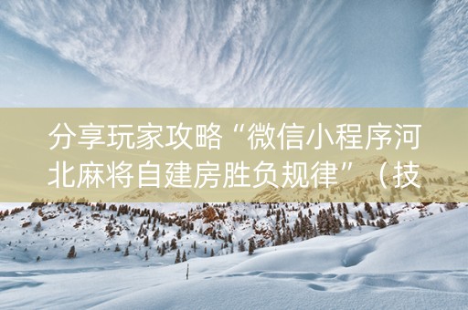 分享玩家攻略“微信小程序河北麻将自建房胜负规律”（技巧和打好牌方法)