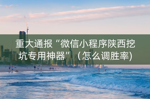重大通报“微信小程序陕西挖坑专用神器”（怎么调胜率)