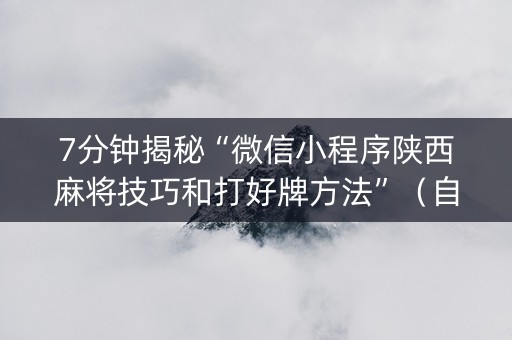 7分钟揭秘“微信小程序陕西麻将技巧和打好牌方法”（自建房胜负规律)