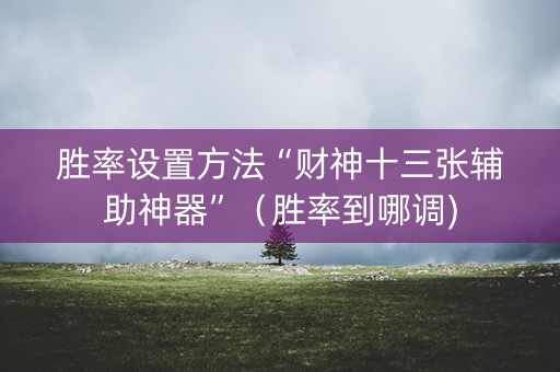 胜率设置方法“财神十三张辅助神器”（胜率到哪调)