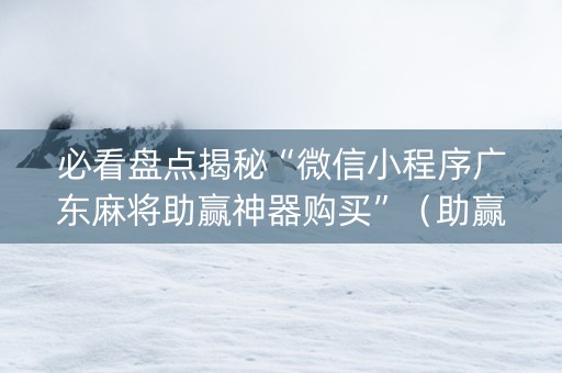 必看盘点揭秘“微信小程序广东麻将助赢神器购买”（助赢神器购买)