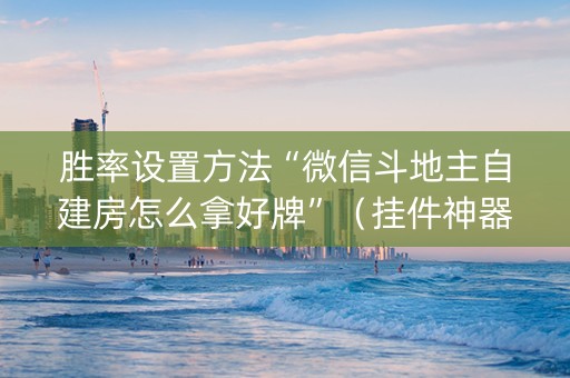 胜率设置方法“微信斗地主自建房怎么拿好牌”（挂件神器)