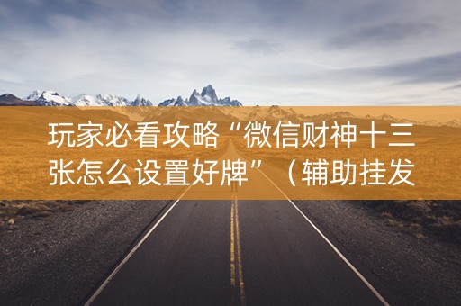玩家必看攻略“微信财神十三张怎么设置好牌”（辅助挂发牌规律)