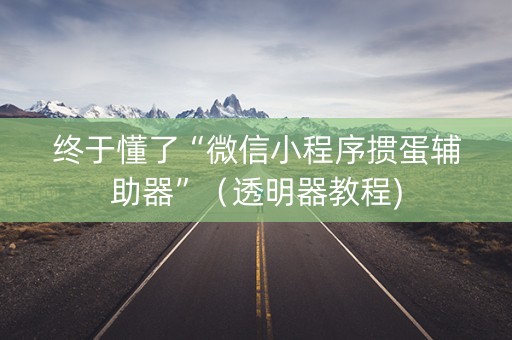 终于懂了“微信小程序掼蛋辅助器”（透明器教程)