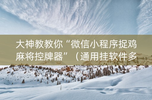 大神教教你“微信小程序捉鸡麻将控牌器”（通用挂软件多少钱)