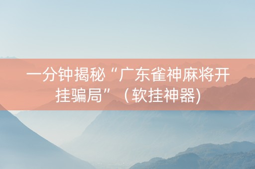 一分钟揭秘“广东雀神麻将开挂骗局”（软挂神器)