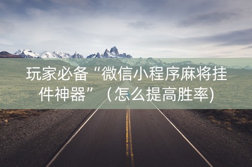 玩家必备“微信小程序麻将挂件神器”（怎么提高胜率)