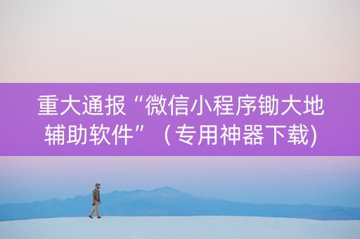 重大通报“微信小程序锄大地辅助软件”（专用神器下载)