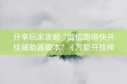 分享玩家攻略“微信跑得快开挂辅助器脚本”（万能开挂神器)