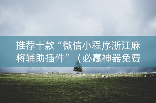 推荐十款“微信小程序浙江麻将辅助插件”（必赢神器免费安装)