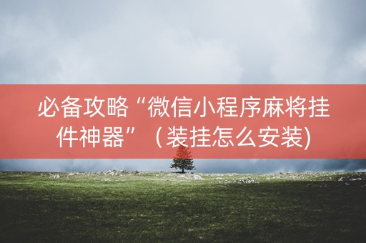 必备攻略“微信小程序麻将挂件神器”（装挂怎么安装)