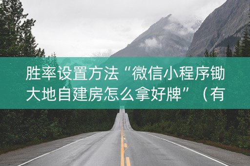胜率设置方法“微信小程序锄大地自建房怎么拿好牌”（有什么诀窍)
