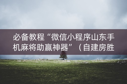 必备教程“微信小程序山东手机麻将助赢神器”（自建房胜负规律)