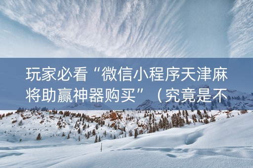 玩家必看“微信小程序天津麻将助赢神器购买”（究竟是不是有挂)