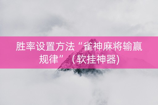 胜率设置方法“雀神麻将输赢规律”（软挂神器)