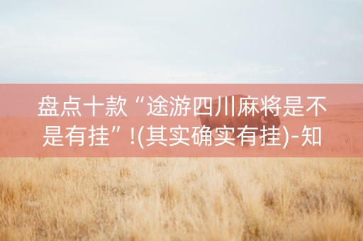 盘点十款“途游四川麻将是不是有挂”!(其实确实有挂)-知乎