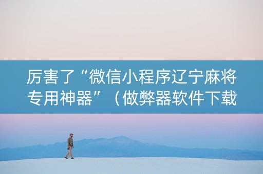 厉害了“微信小程序辽宁麻将专用神器”（做弊器软件下载)
