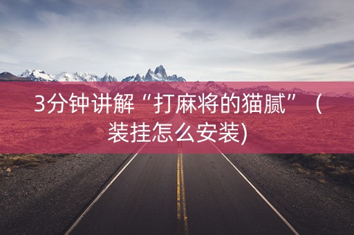 3分钟讲解“打麻将的猫腻”（装挂怎么安装)