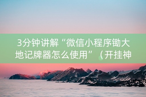 3分钟讲解“微信小程序锄大地记牌器怎么使用”（开挂神器下载)