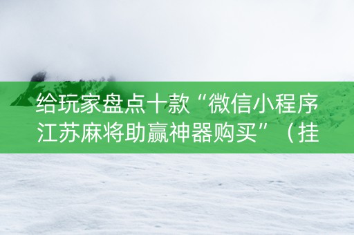 给玩家盘点十款“微信小程序江苏麻将助赢神器购买”（挂件神器)