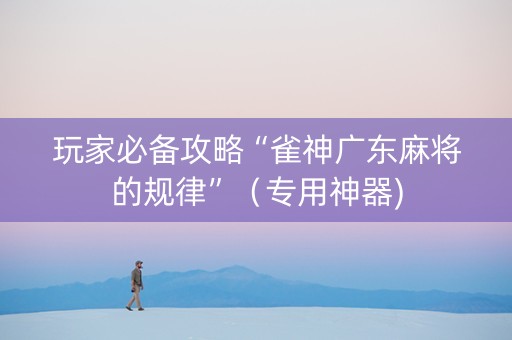 玩家必备攻略“雀神广东麻将的规律”（专用神器)