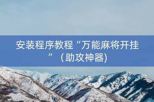 安装程序教程“万能麻将开挂”（助攻神器)