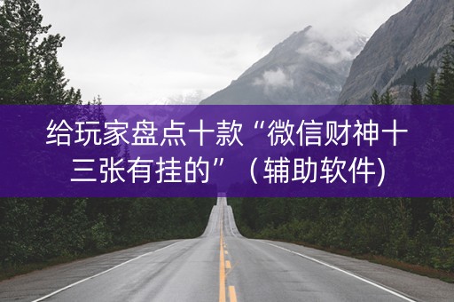 给玩家盘点十款“微信财神十三张有挂的”（辅助软件)