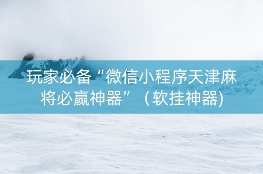 玩家必备“微信小程序天津麻将必赢神器”（软挂神器)