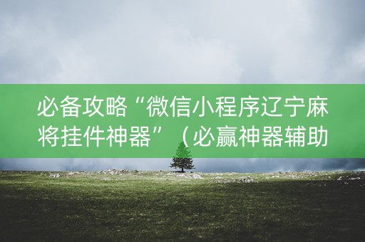 必备攻略“微信小程序辽宁麻将挂件神器”（必赢神器辅助器)